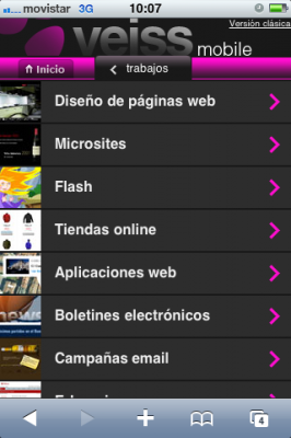Pantallazo Veiss mobile