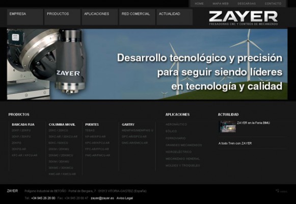 Sitio Web Zayer.com Portada del Sitio Web de Zayer