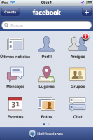 Versión táctil de Facebook