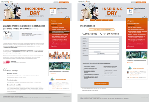 Sitio Web de la Jornada Inspiring Day de Tecnalia 