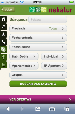 Buscador de la versión móvil de Nekatur