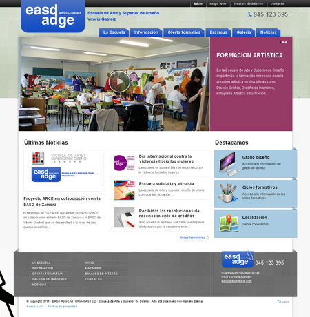 Home del Sitio Web de EASD Vitoria