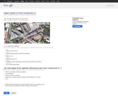 Ficha de sugerencias de Google Maps