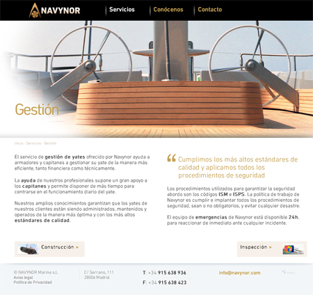 Servicio de gestión de yates de Navynor