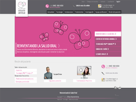 Página principal de la web de la clínica Eduardo Anitua